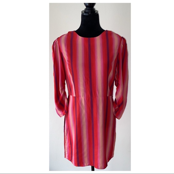 SOMETHING NAVY STRIPED MINI DRESS - Picture 3 of 8